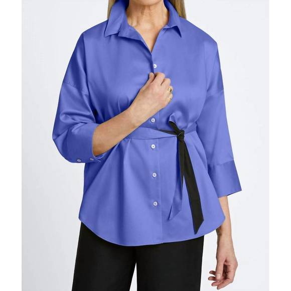 NEW FOXCROFT avery no iron stretch matte sateen long sleeve shirt